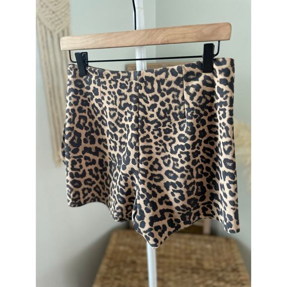 Zara Faux Suede Cheetah Mini Skort XS Leopard Animal Print Short Night Out Party - Picture 6 of 11